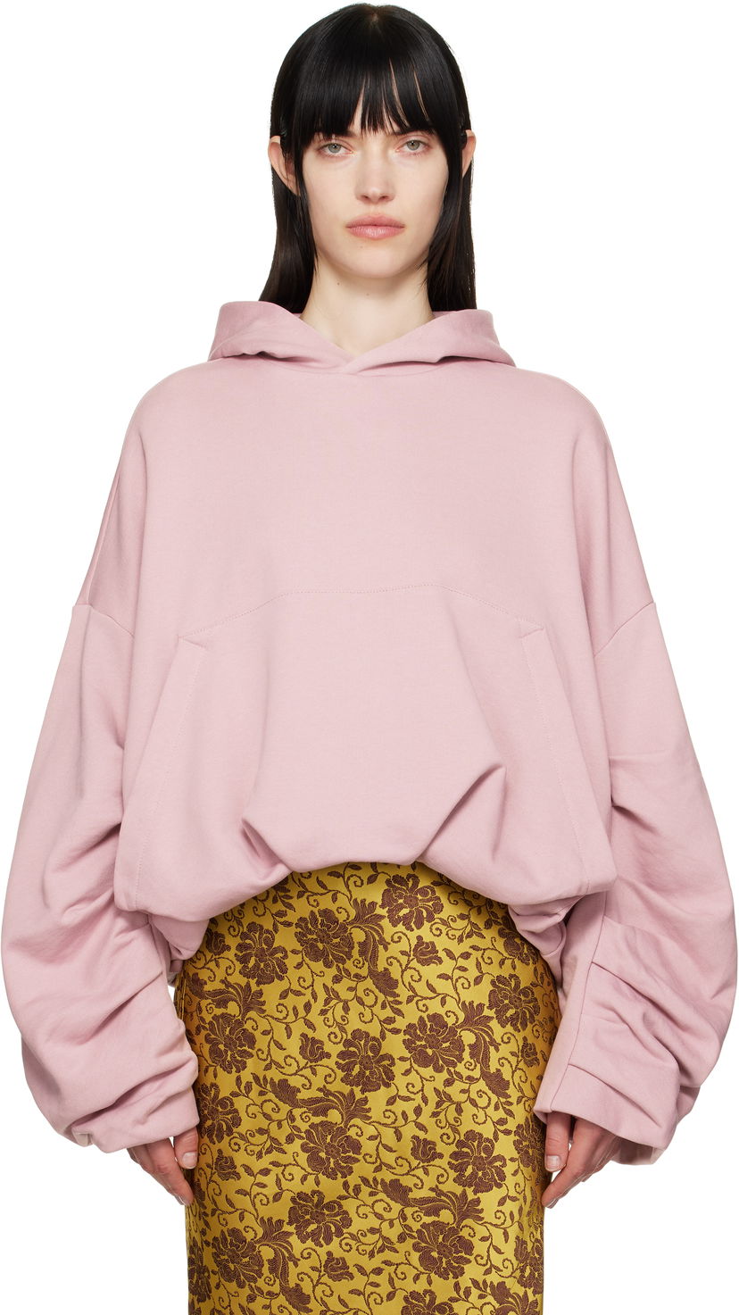 Pulover Dries Van Noten Dries Van Noten Draped Hoodie Roza | 251-011106-1610