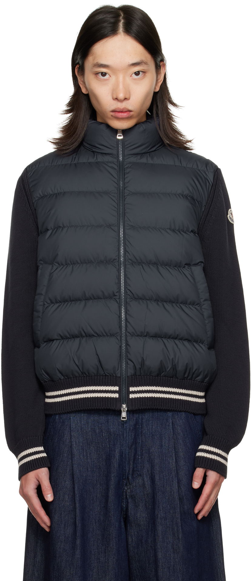 Jakna Moncler Moncler Padded Hybrid Jacket Črna | K20919B00032M1509