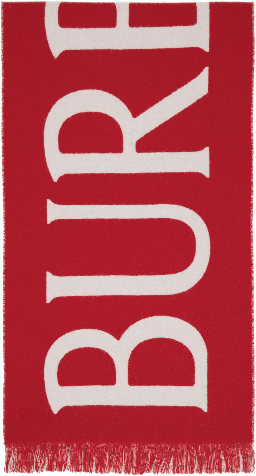 Šala Burberry Burberry Logo Wool Scarf Rdeča | 8109564