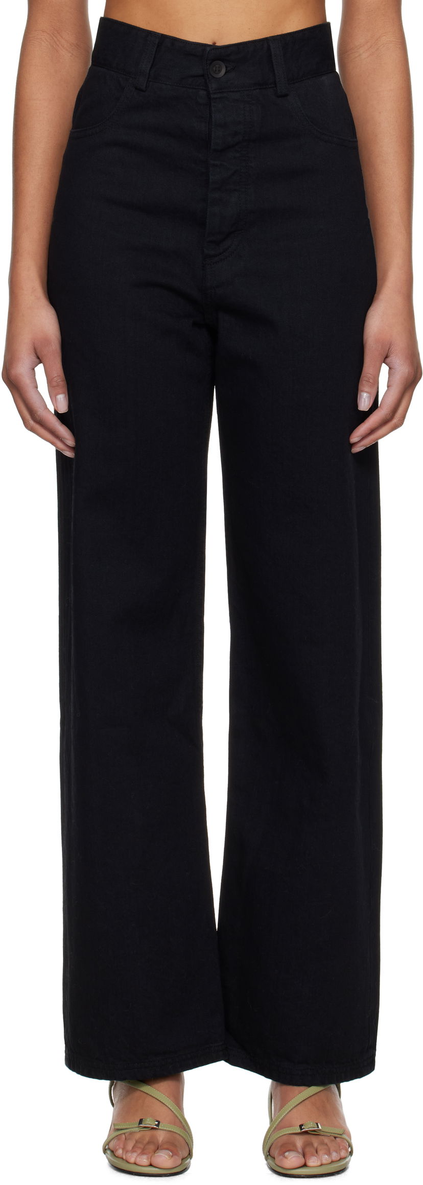 Hlače Baserange Baserange Navalo Wide-Leg Jeans Črna | TRNA-DE-SP25