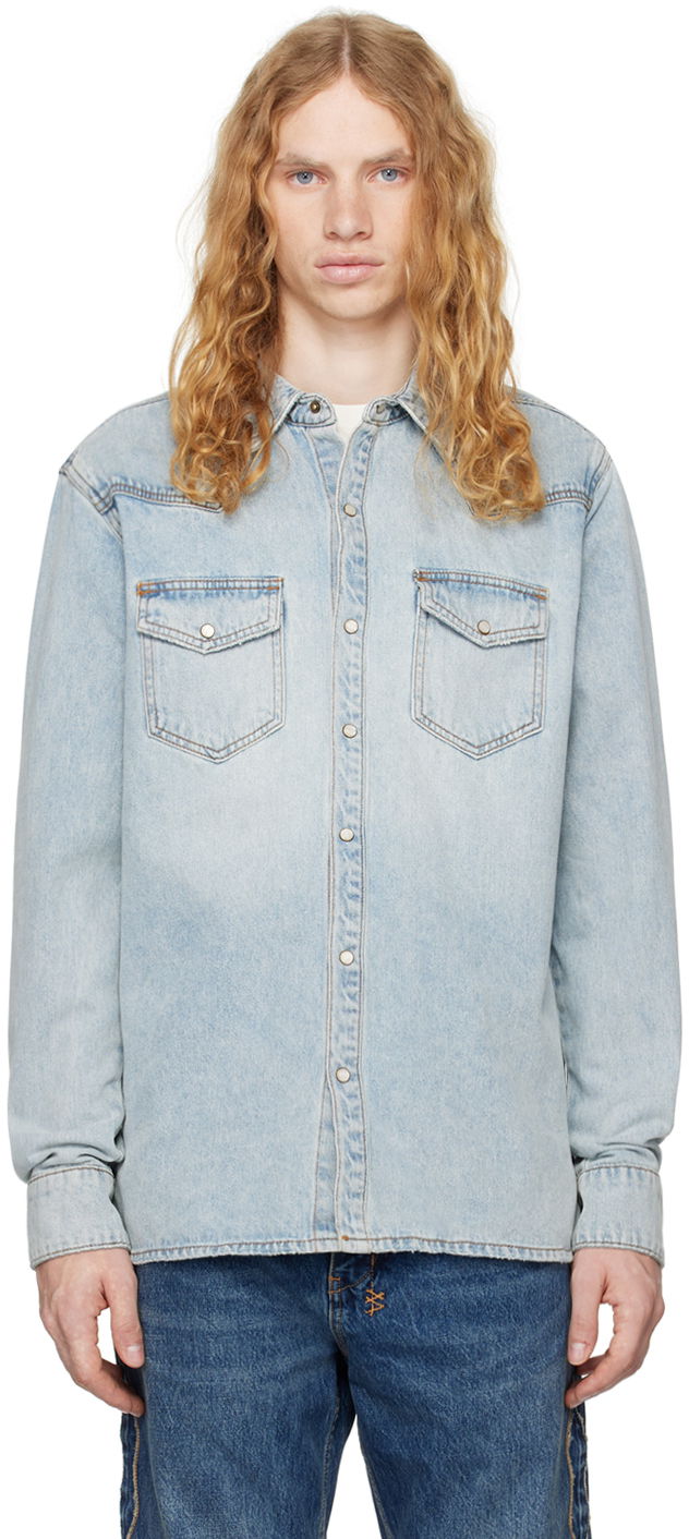 Srajce Ksubi Whiplash Paragon Denim Shirt Modra | MEX24SH001