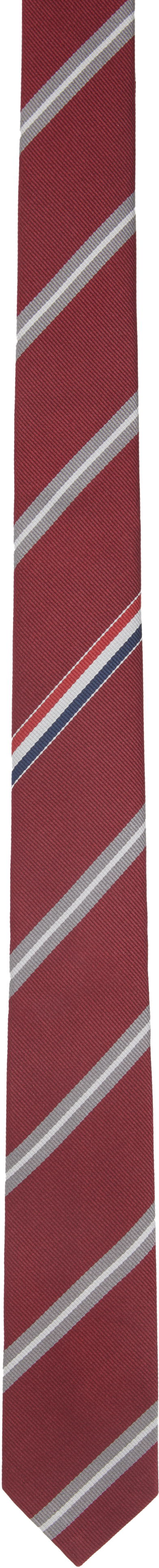 Šala Thom Browne Thom Browne Jacquard Classic Tie Rdeča | MNL001A-F0954