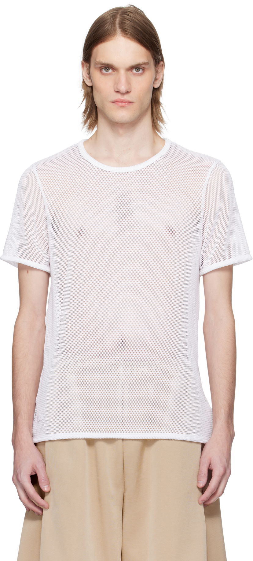 Majica Lacoste Lacoste Runway Mesh T-Shirt Bela | TH6886