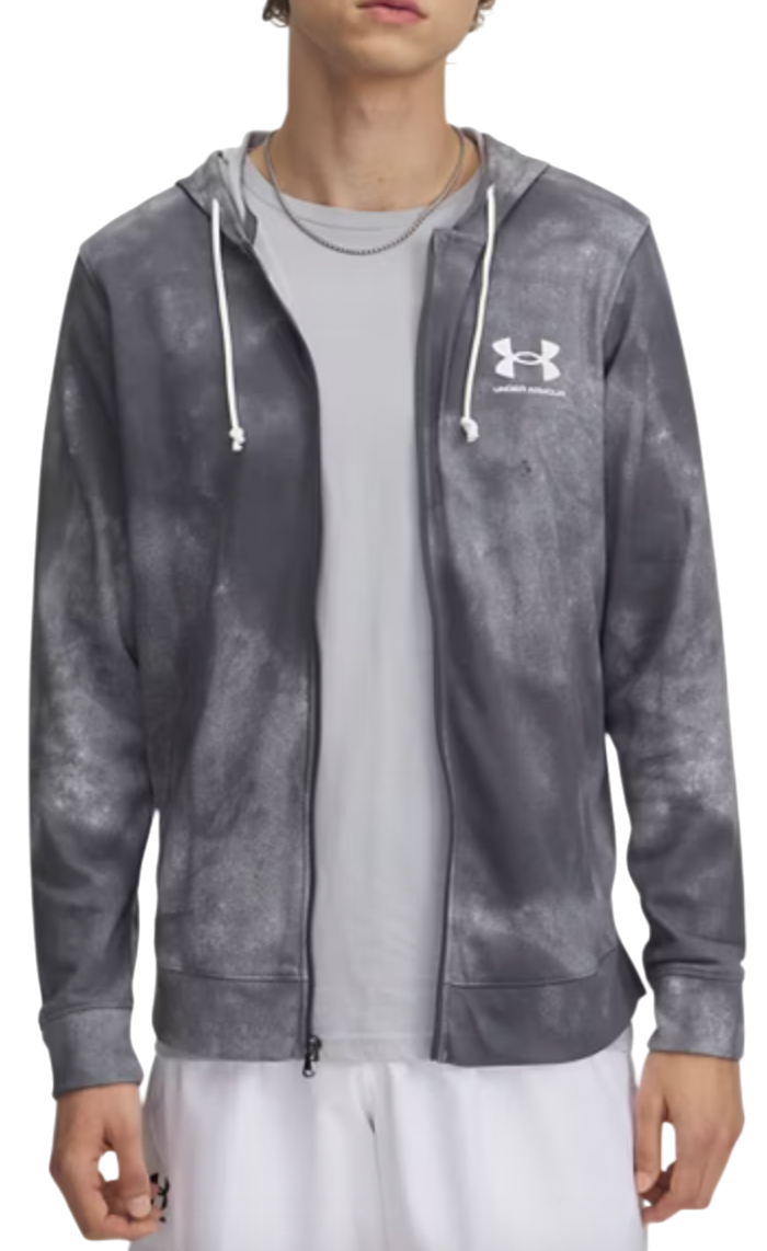 Pulover Under Armour Rival Terry AOP FZ Q1 Hoodie Siva | 1390139-025