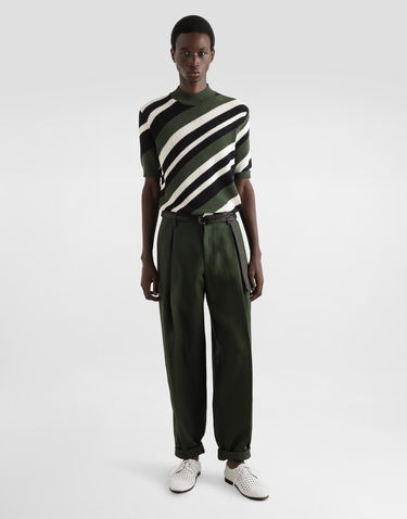 Pleteni pulover Dolce & Gabbana Dolce & Gabbana Striped Mock-Turtleneck Sweater Zelena | GXW54TJFMMSV9647, 1