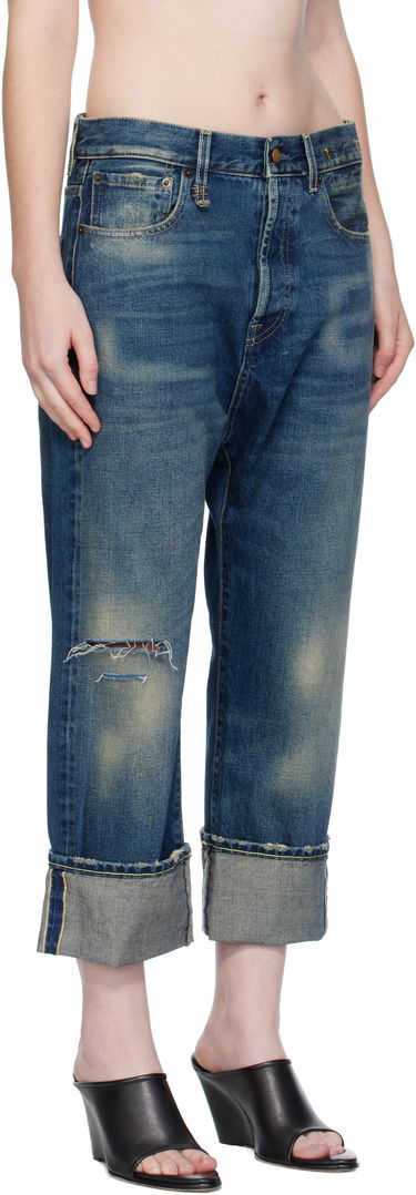 Kavbojke R13 R13 Cuffed Tailored Drop Cropped Jeans Modra | R13WD194-D341C, 1