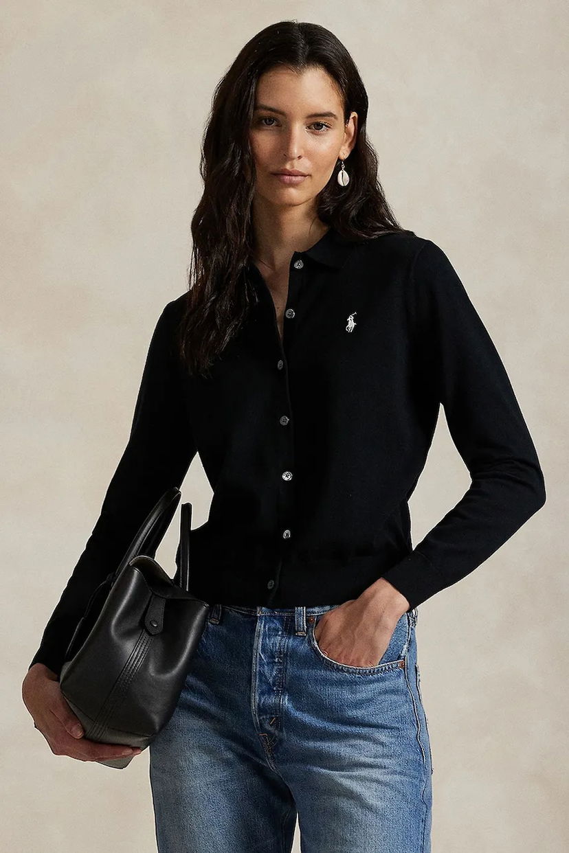 Pleteni pulover Polo by Ralph Lauren Polo Ralph Lauren Cardigan Črna | 211972110