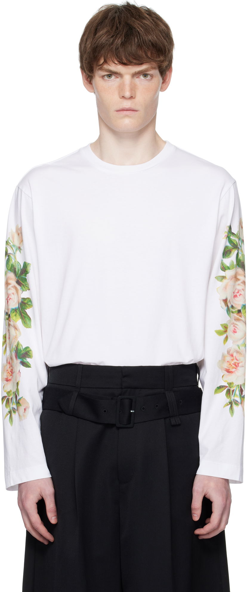 Majica Simone Rocha Simone Rocha Rose Bouquet Long Sleeve T-shirt Bela | 5194P52-M 0569