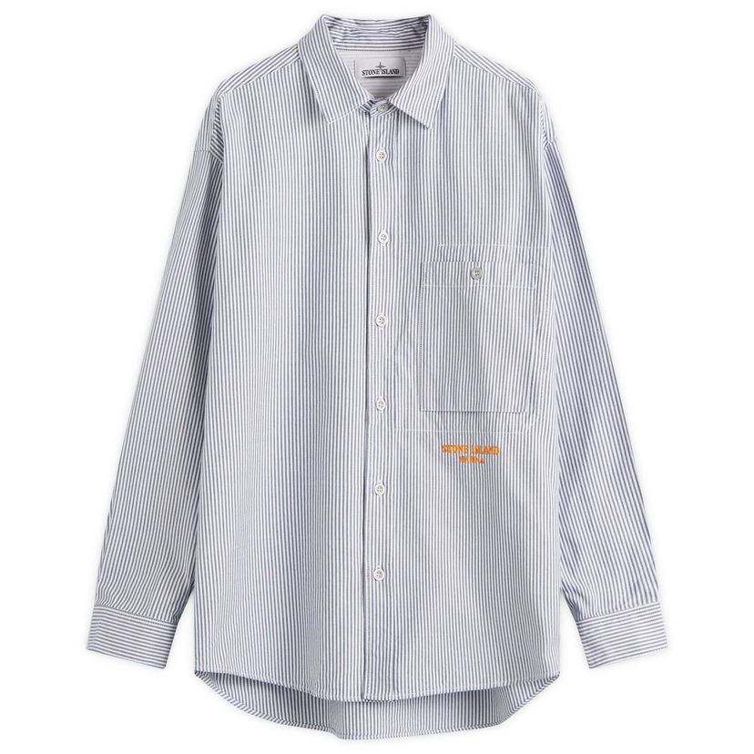 Srajce Stone Island Striped Oxford Shirt, Size Large Modra | K1S151100007-V0028