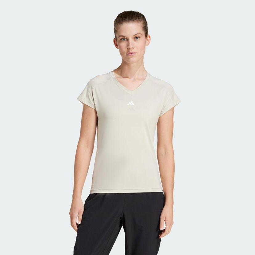 Majica adidas Performance Training Essentials Minimal Branding V-Neck T-Shirt Bež | JC9563