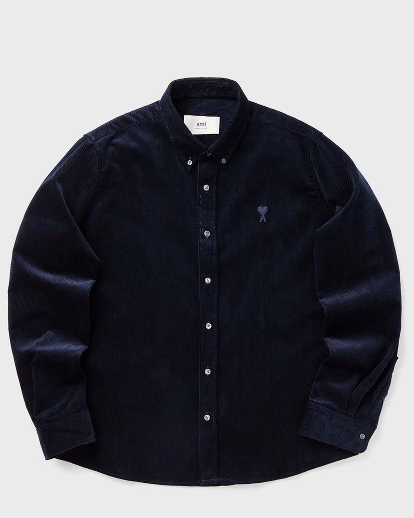 Srajce AMI Corduroy Button-Down Shirt Modra | USH060.CO0089-4011
