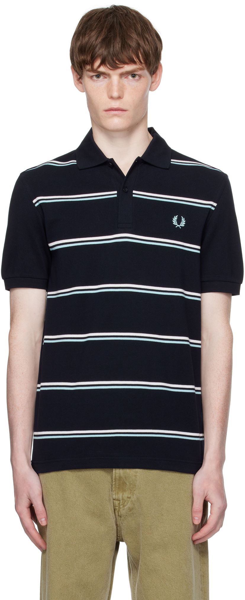 Polo majica Fred Perry Fred Perry Striped Polo Mornarica | M9905