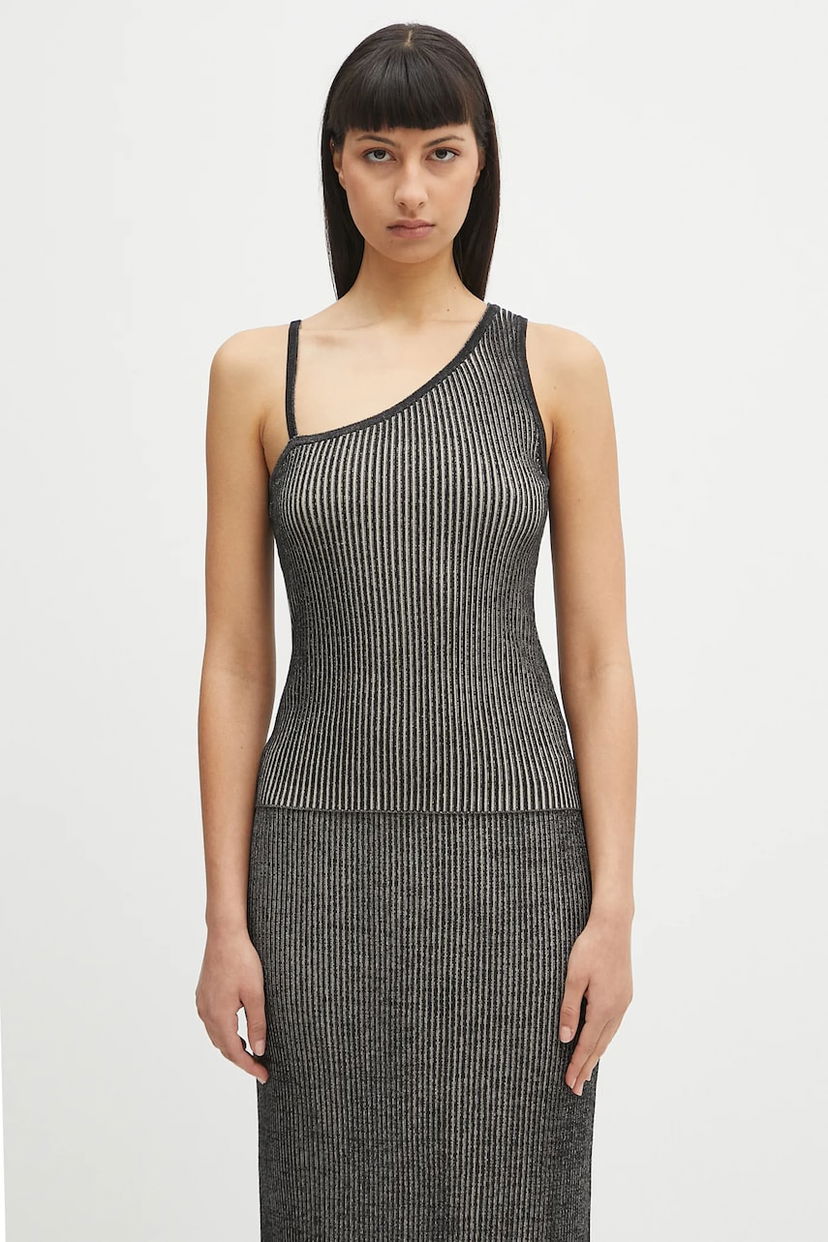 Obleke Samsoe Samsoe Samsøe Samsøe Sacheryl One-Shoulder Fitted Midi Dress Črna | F25100060