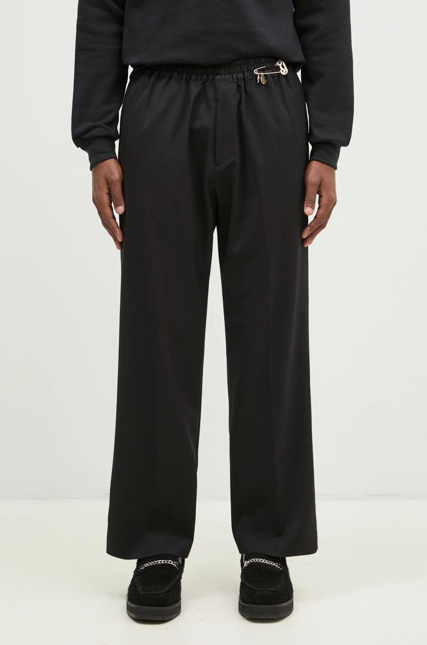 Hlače Aries Tailored Slacker Wool-Blend Trousers Črna | AR3020002, 0