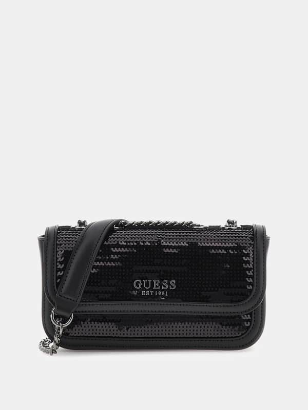 Torbica GUESS Sequinned Mini Crossbody Črna | HWEM9203780, 0