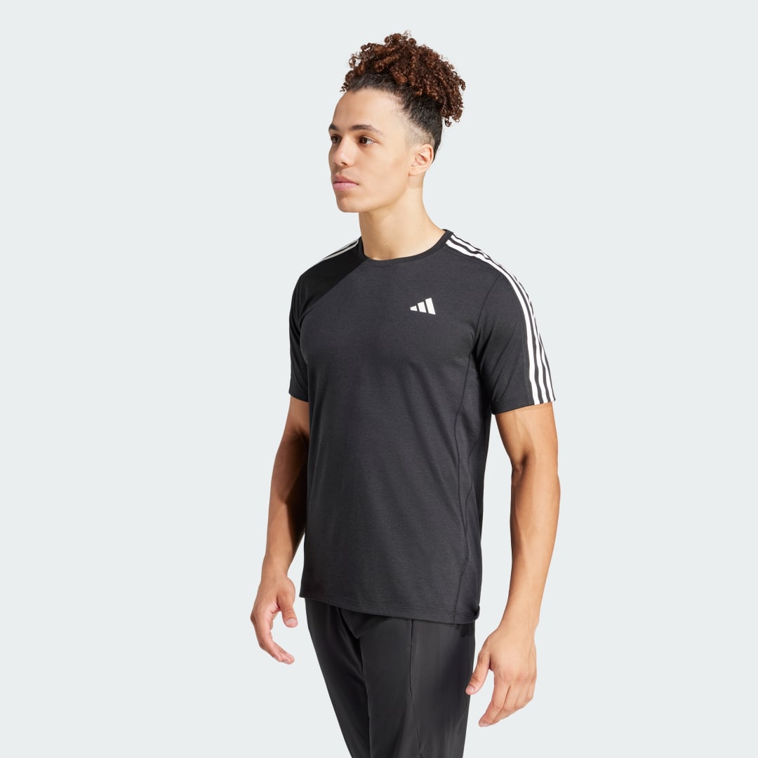 Majica adidas Performance Own the Run 3-Stripes Tee Črna | IQ3834, 1