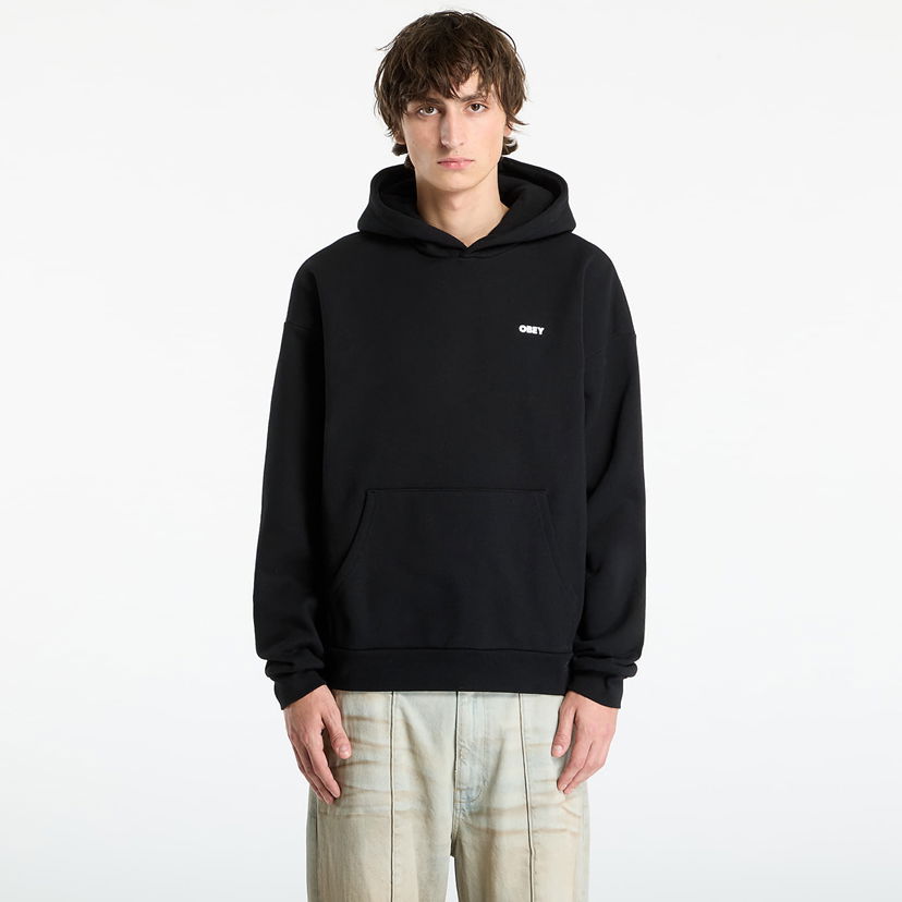 Pulover OBEY Bold Star Extra Heavy Hood Black Črna | 112470224-BLK