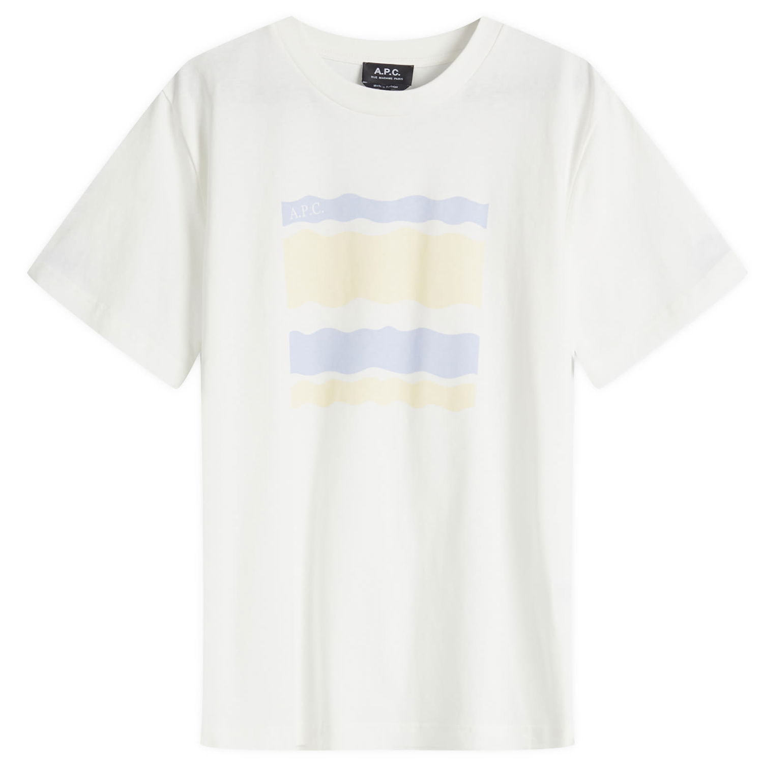 Majica A.P.C. A.P.C. Malone Wave Print T-Shirt Bela | COGCK-M26506-ALD, 1