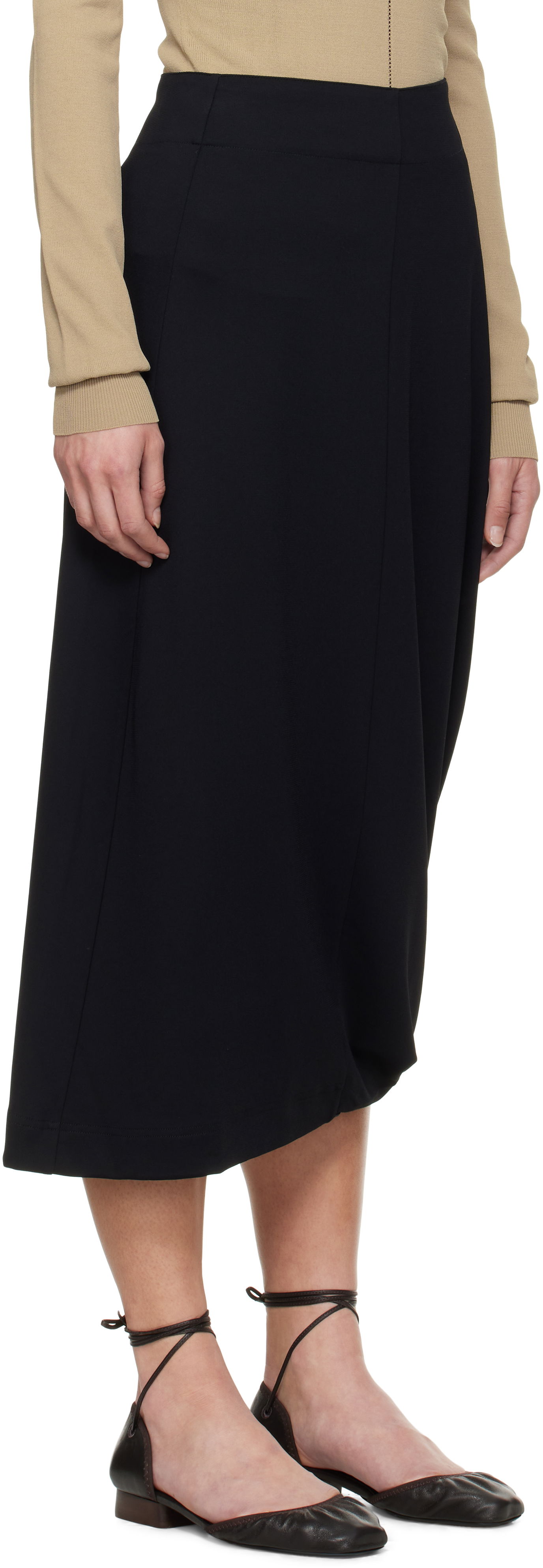 Krila LEMAIRE Lemaire Twisted Hem Midi Skirt Črna | SK1047 LJ1034, 1