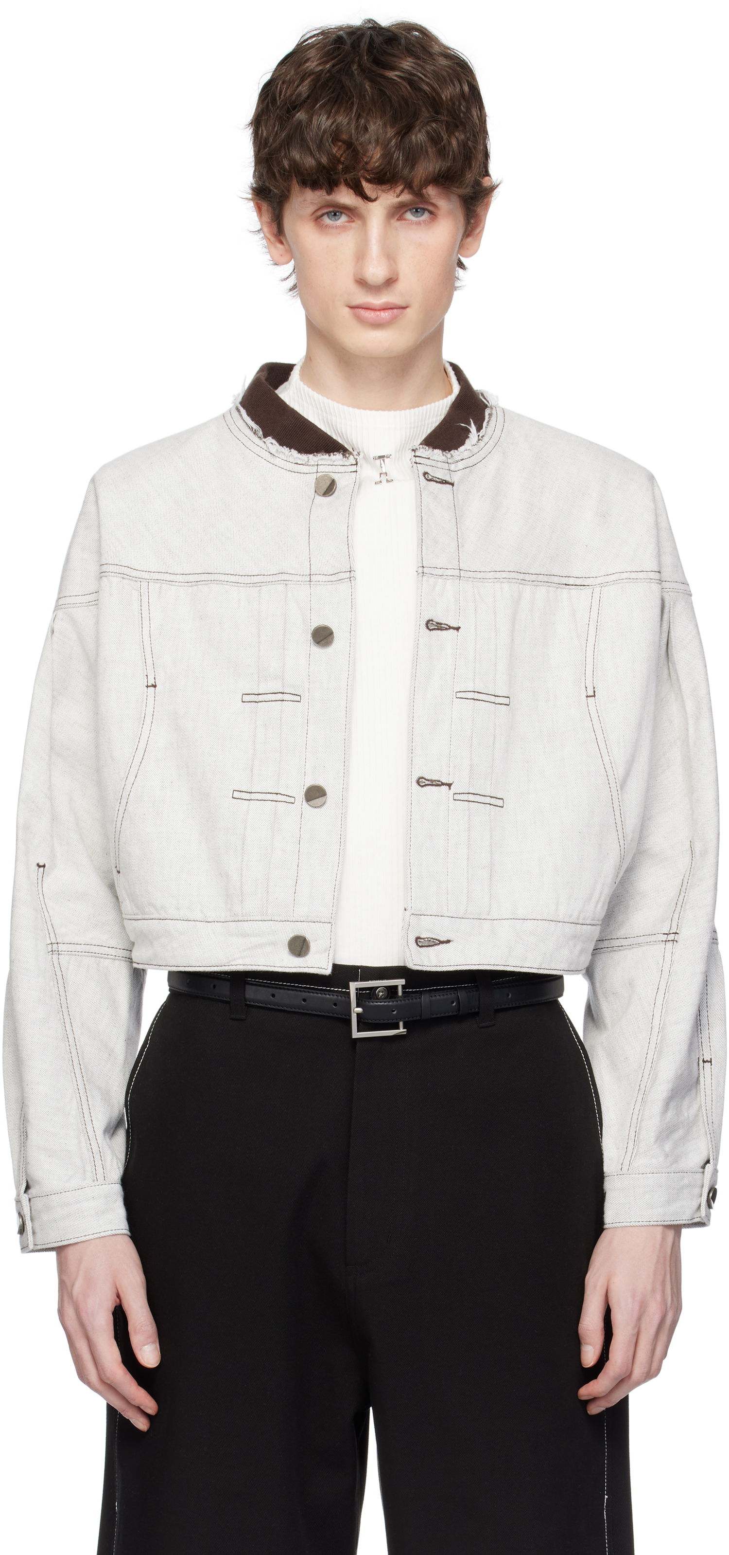 Bomber jakna ADER ERROR ADER error Product. 21 Cropped Denim Jacket Bela | BO01SSJK1601WH, 0