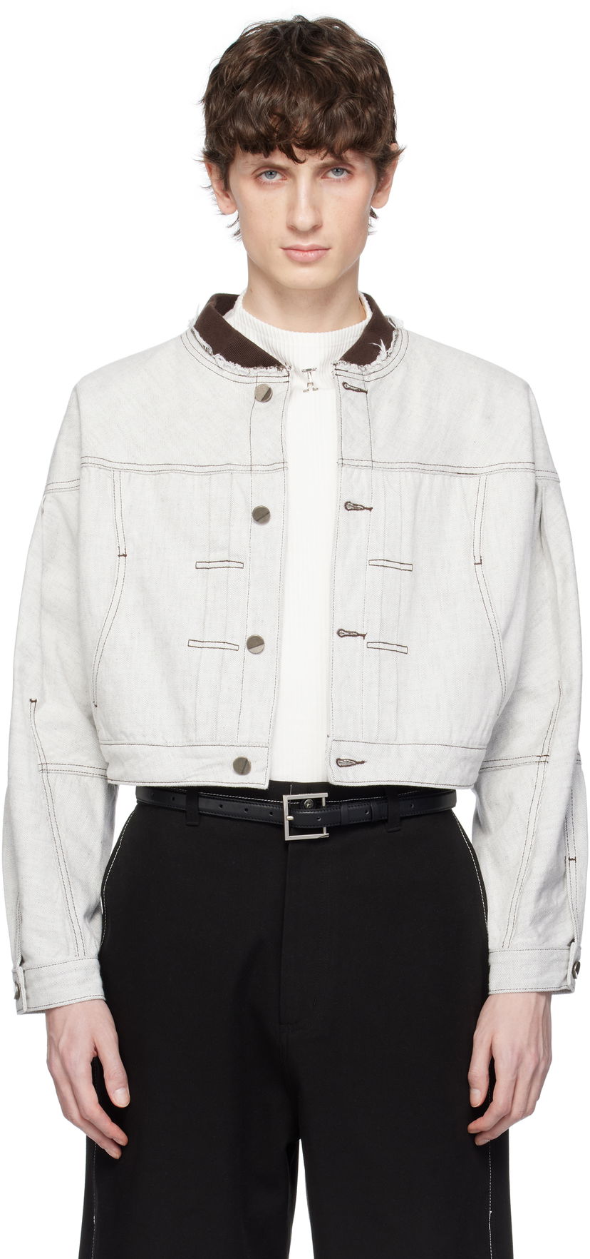 Bomber jakna ADER ERROR ADER error Product. 21 Cropped Denim Jacket Bela | BO01SSJK1601WH