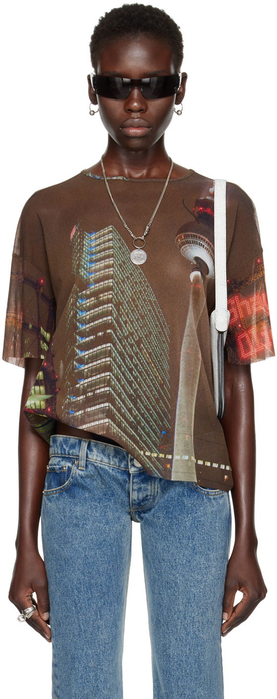 Majica Jean Paul Gaultier Jean Paul Gaultier Shayne Oliver Edition City Graphic T-Shirt Rjava | 24/27-U-TS080-T551-60405030