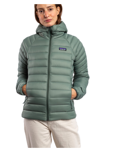Puhovka Patagonia Down Sweater Hoody Zelena | 84712