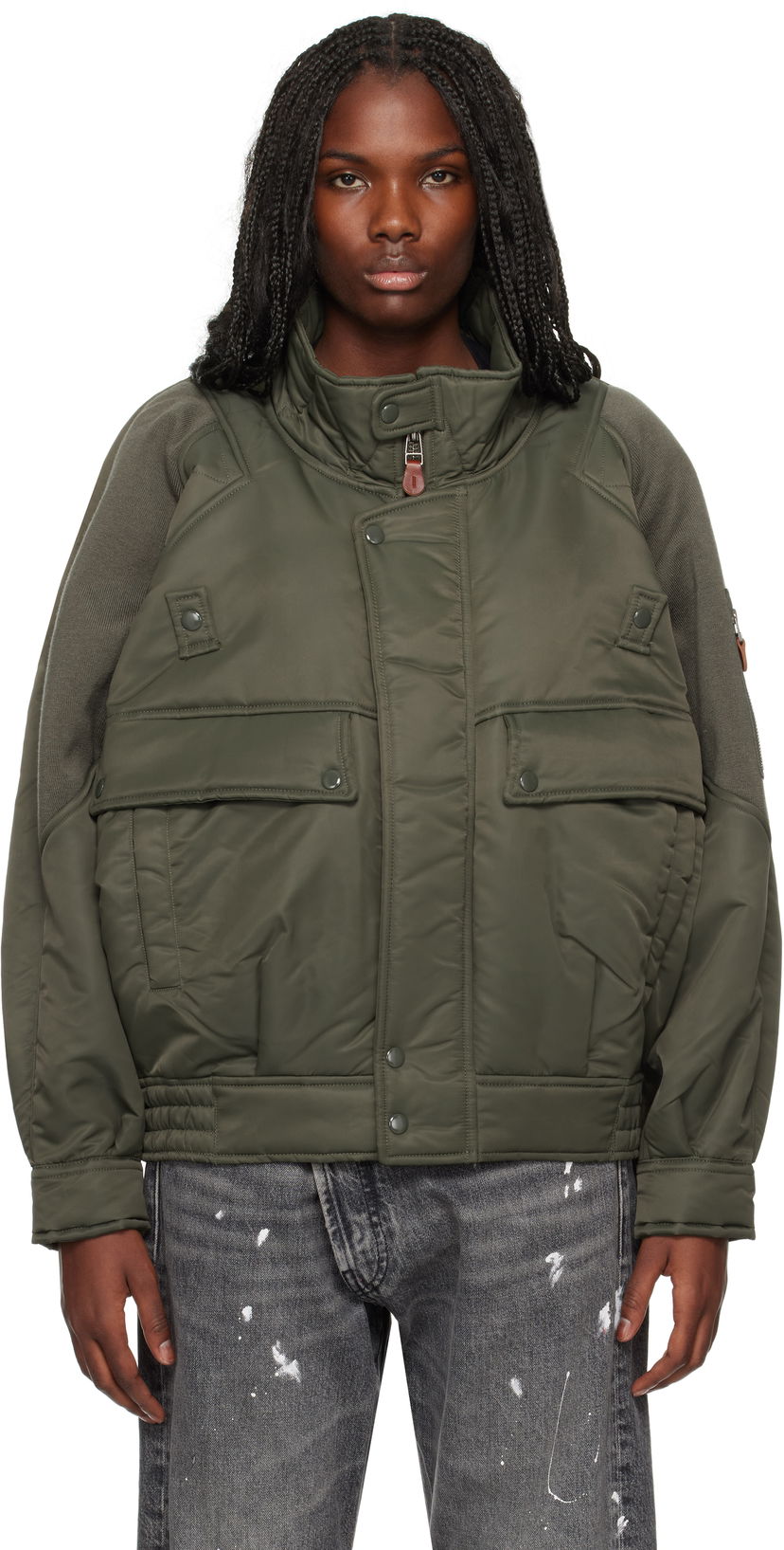Bomber jakna R13 R13 Ribbed Flight Bomber Jacket Zelena | R13WR329 R436A