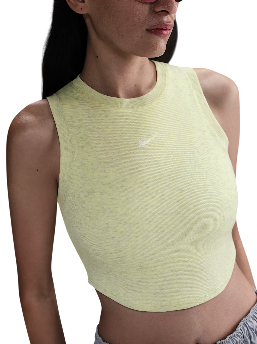 Majica brez rokavov Nike Nike Chill Knit Cropped Tank Top Rumena | fb8279-701, 0