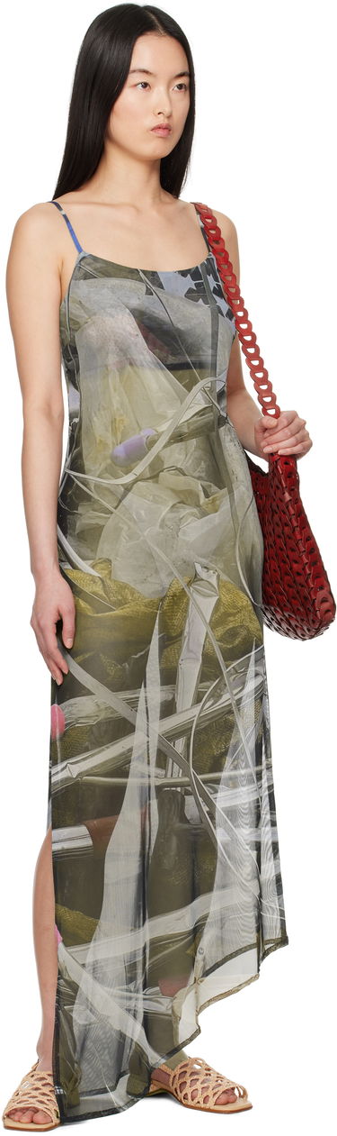 Obleke Serapis Serapis Scrap Yard Mesh Slip Maxi Dress Večbarvna | SS25_MD_2, 3