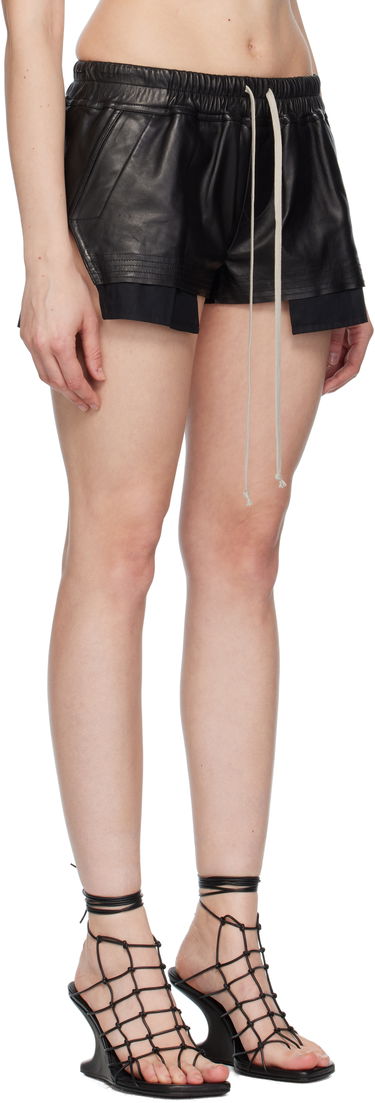 Kratke hlače Rick Owens Rick Owens Concordians Fog Boxers Leather Shorts Črna | RP02E4316 LBY, 1