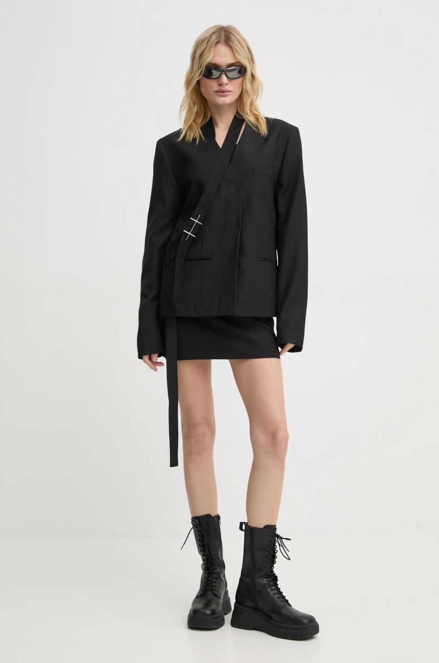 Krila HELIOT EMIL Wool Blend Mini Skirt with Belt Črna | AW24.W.12.041.BLK01, 1