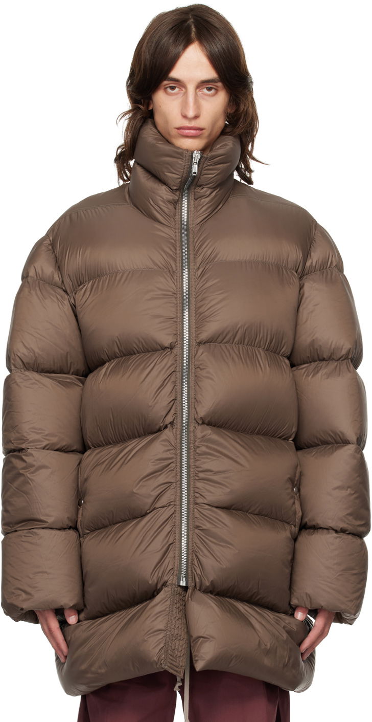 Plašči Rick Owens Brown Porterville Turtle Down Coat Bež | RU02D6790 NPD3