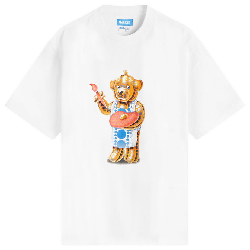 Majica MARKET Infinity Bear Graphic T-Shirt, Size Large Bela | 399002192-WHT