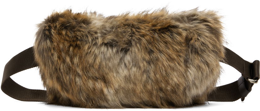 Torbice za okoli pasu Maison Margiela MM6 Maison Margiela Faux Fur Belt Bag Rjava | SB5WB0002 P8486