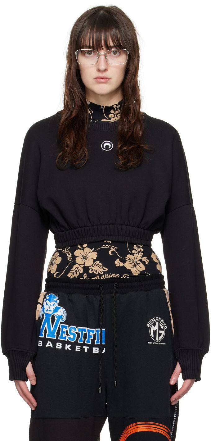 Pulover Marine Serre Cropped Sweatshirt Črna | WST012