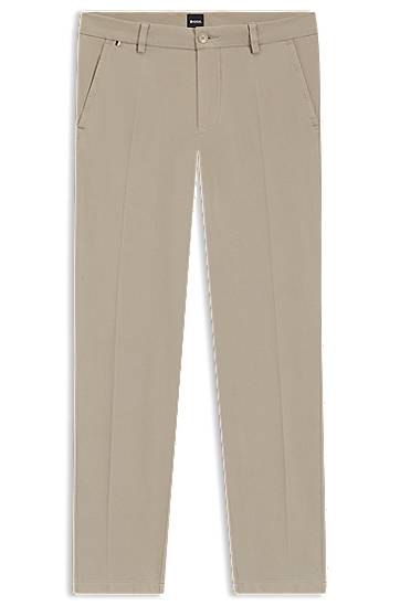Hlače BOSS Slim-Fit Stretch Cotton Trousers Bež | 50543315