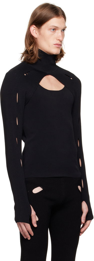 Pleteni pulover Dion Lee Slash Woven Turtleneck Top Črna | C7006F21, 1