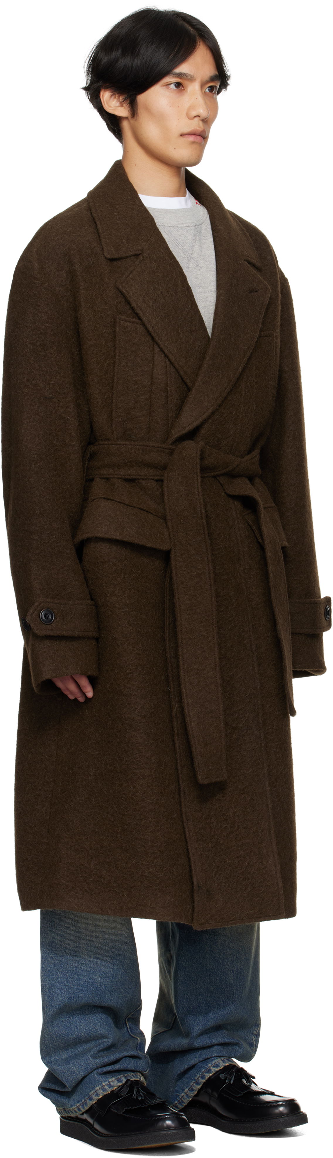 Plašči Andersson Bell Andersson Bell Mattia Shaggy Wool Robe Coat Rjava | awa714m, 1