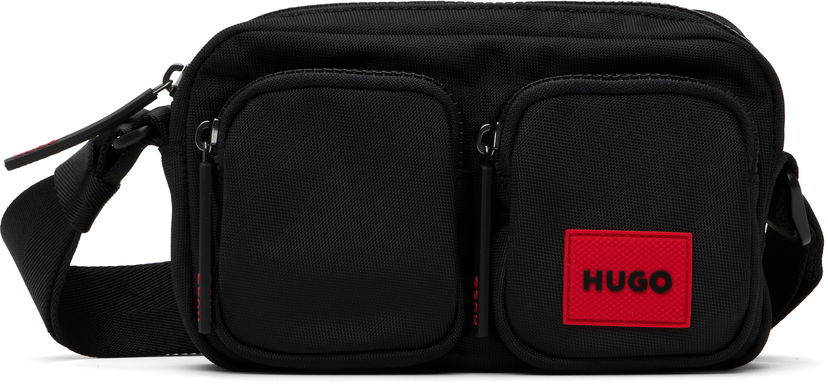 Torba za čez ramo BOSS Logo Patch Two-Pocket Crossbody Bag Črna | 50547771
