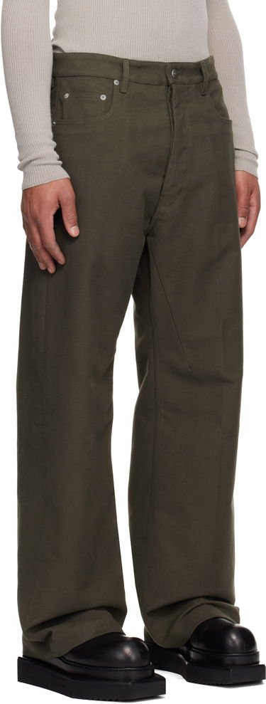 Kavbojke Rick Owens Concordians Geth Wide-Leg Twill Jeans Zelena | RU02E1333 TB, 1