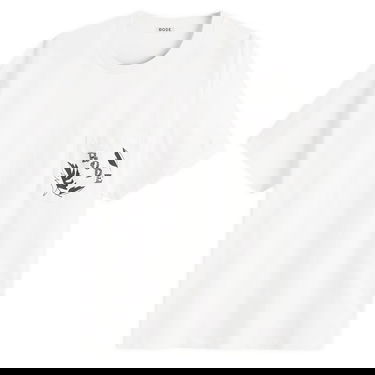 Majica Bode Bode Beaded Leaf Pocket T-Shirt, Size Large Bela | MRF25CS020, 0