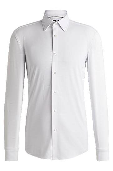 Srajce BOSS Slim Fit Performance-Stretch Jersey Shirt Bela | 50533400