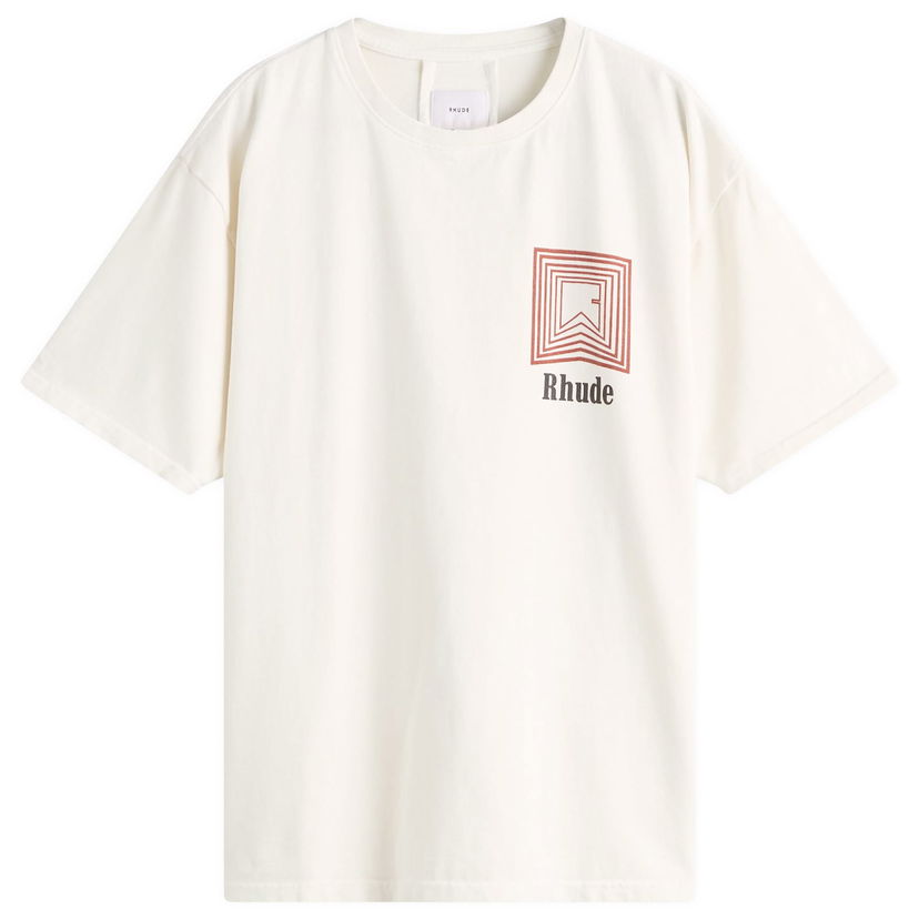 Majica Rhude Rhude Chevron Logo T-Shirt, Size Large Bela | RHPF25TT03012-0028
