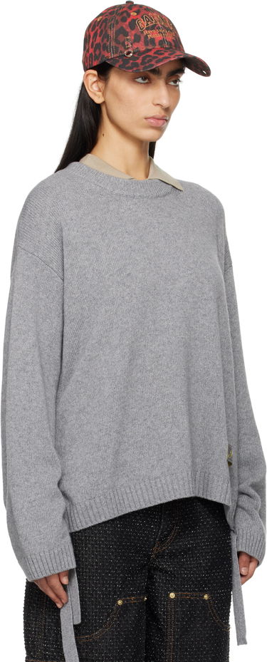 Pleteni pulover GANNI GANNI Future Mixed Wool Oversized Sweater Siva | K2488, 1