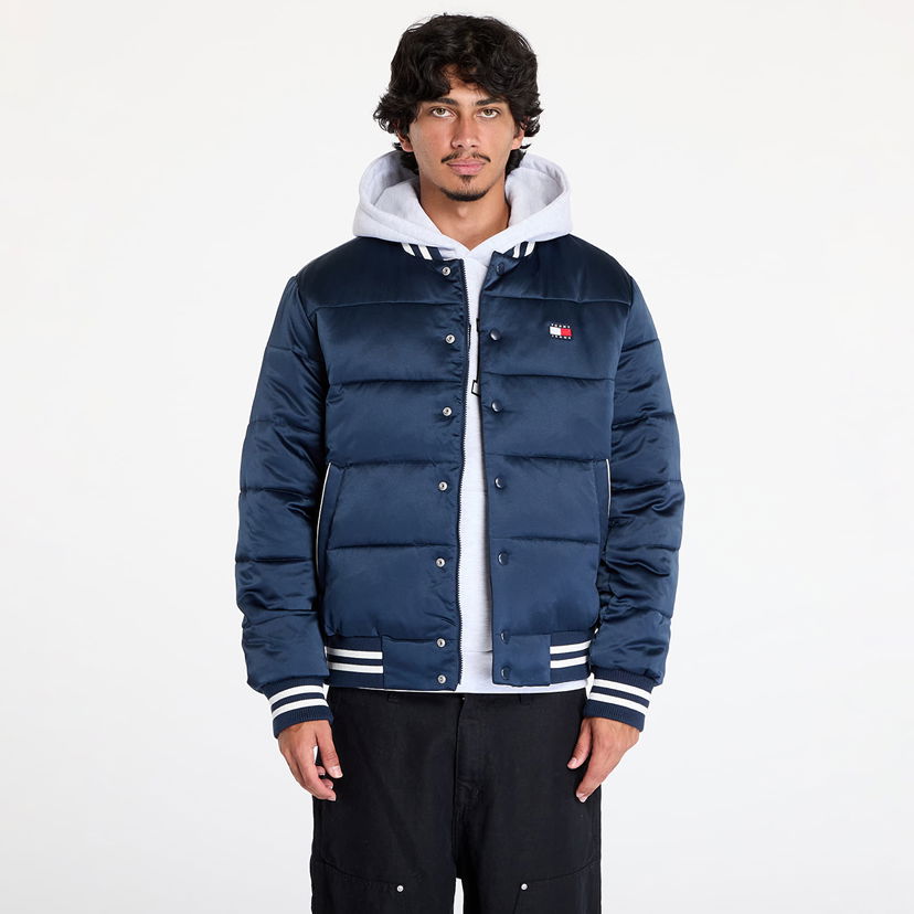 Puhovka Tommy Hilfiger Satin Puffer Jacket Blue Mornarica | DM0DM20468 C1G