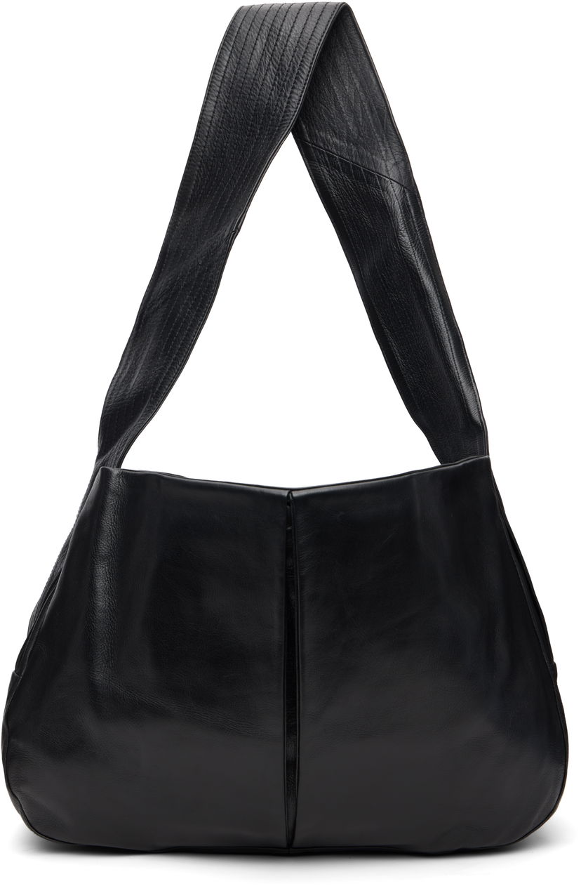 Torba za čez ramo sage NATION Box Pleat Leather Bag Črna | S134 BOX PLEAT BAG LEATHER BLA