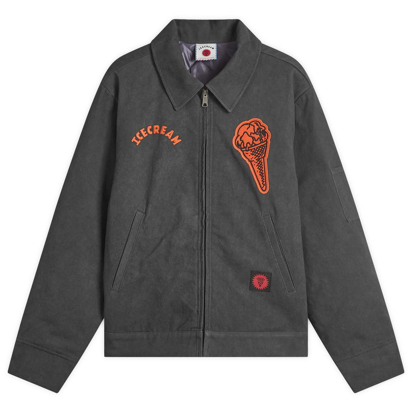Jakna BBC IceCream ICECREAM Cone Patch Work Jacket, Size Large Siva | IC25205-BLK