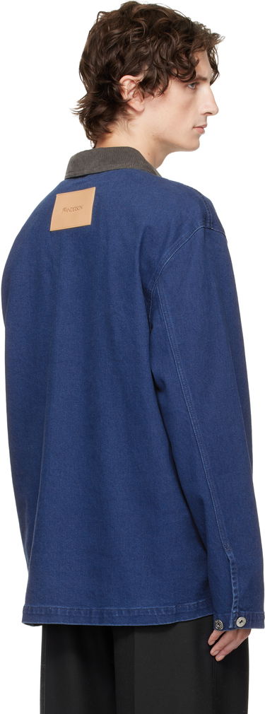 Polo majica JW Anderson Denim Polo with Patch Pockets and Corduroy Collar Modra | DS0014-PG1835, 2