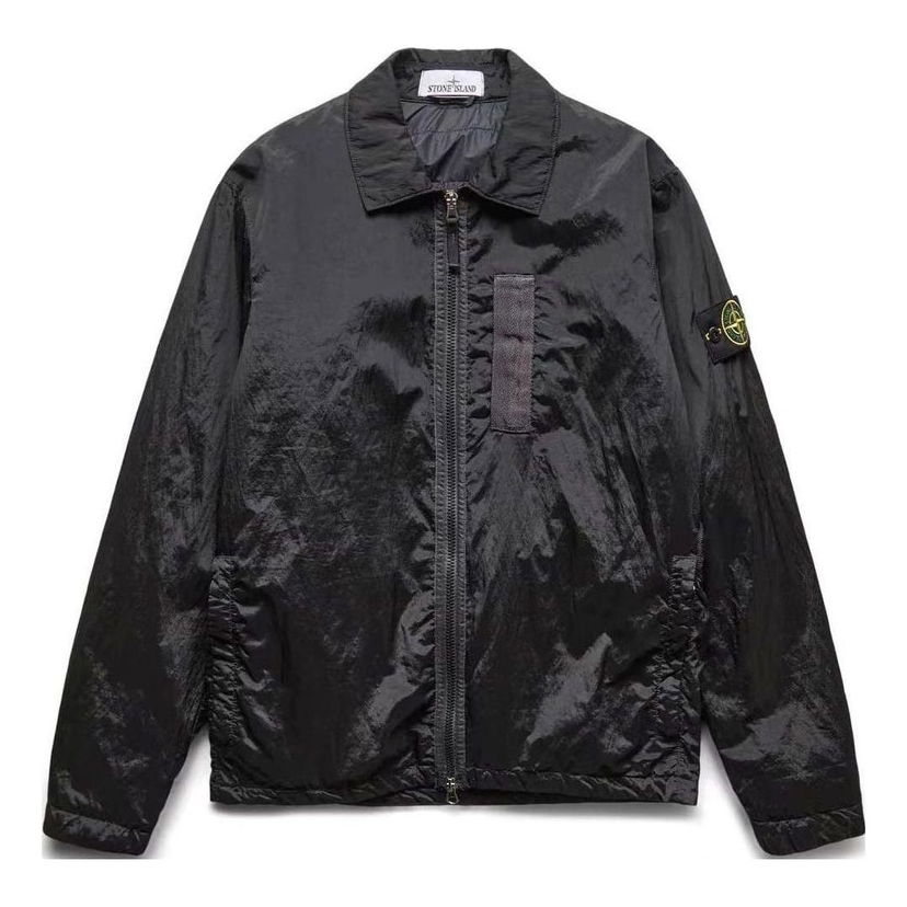 Vetrovka Stone Island Compass Patch Zipped Jacket Črna | 7715Q0519-V0029